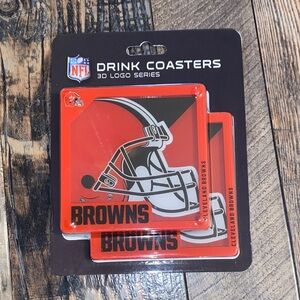 NFL Cleveland Browns Red and Black Coasters